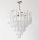 Axyaa Glass Leaf Chandelier for Kitchen Island and Dining Room, French Style Glass Shade