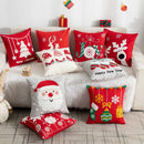 Axyaa Santa Claus Cartoon Embroidered Christmas Pillow Cover - Holiday Decor