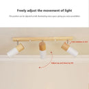 Axyaa Nordic Wooden Ceiling Light with Rotatable Spotlight for Home Lighting
