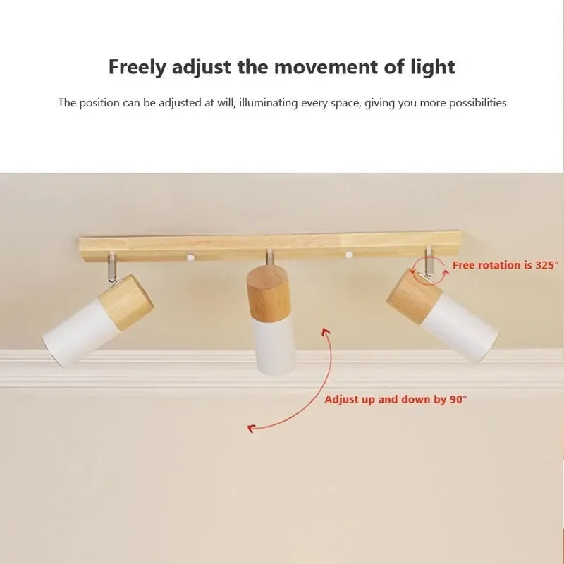 Axyaa Rotatable Wood Ceiling Spotlight for Home Decor