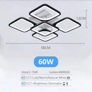 Axyaa Square Ceiling Lamp Modern Chandelier for Bedroom Living Room