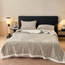 Axyaa Jacquard Taffeta Double Layer Blanket & Pillow Cases Autumn Winter Plush Throw Blanket