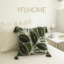 Axyaa Embroidered Geometry Tassel Pillow Cover for Stylish Home Decor