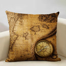 Nautical Compass Cushion Cover for Home, Office, Cafe & Car Decor - Axyaa Brand