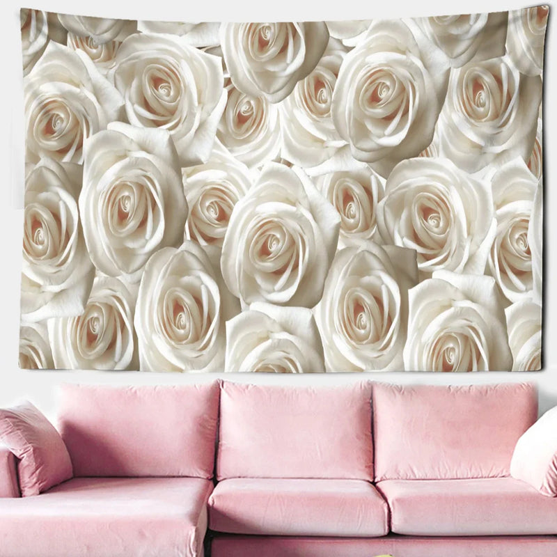 Rose Mandala Tapestry Wall Art Aesthetics by Axyaa