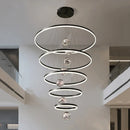 Axyaa Modern Stair Chandelier Pendant Light for Living Room - LED Indoor Ceiling Lamp