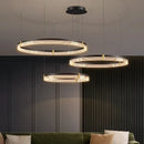 Axyaa Minimalist Circular Pendant Lights: Luxury Acrylic Lamps for Stylish Living Spaces