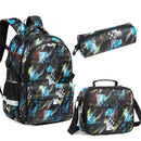 Axyaa Kids Backpack Set with Lunch Box and Pencil Case for Ages 8-10