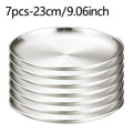 Axyaa Stainless Steel Plate Set for BBQ Barbecue and Desserts