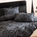 Axyaa Black Floral Duvet Cover Set: Soft, Breathable, All Seasons 3-Piece Set