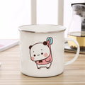 Milk Mocha Bear Enamel Cup - Axyaa Cute Animal Couple Gift