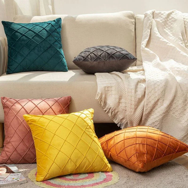 Axyaa Velvet Pillow Cover 50x50, Nordic Style, Ultra Soft Sofa Throw Cushion
