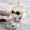 Axyaa 410ml Bone  Boy Girl Cartoon Tumbler with Lid and Spoon