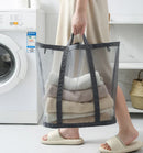 Axyaa Mesh Laundry Basket: Large Capacity, Portable, Foldable, Wall Hanging Design Home Organizer