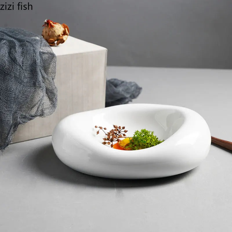 Axya Ceramic Dinner Plates Set for Home Cooking, Solid Color Dishes and Cutlery Tray