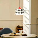 Axyaa Cylindrical Metal Pendant Lamp, Red Black Ball, Novelty E27 Bulb, Art Decor, Dining Kitchen