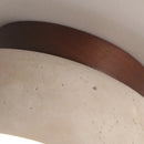 Axyaa Natural Yellow Travertine Wood Canopy LED Ceiling Light Fixture - Nordic Modern Ellipse