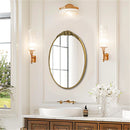 Axyaa Baroque Antique Brass Edge Wall Mirror for Entryway, Bathroom, Living Room