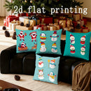 Axyaa Christmas Snowman Santa Pillows for Sofa Bedroom Car - Rectangular Cushion Cover