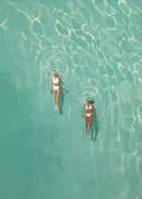 Nordic Summer Girl Pool Party Wall Art Print by Axyaa - Home Decor & Living Room Art