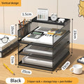 4-Tier Paper Tray Storage Box with File Holder for Desk Organization by Axyaa
