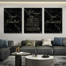 Axyaa Ayat Al Kursi Quran Marble Canvas Print Wall Art Islam Decor