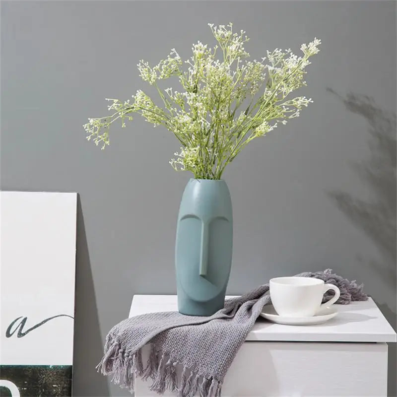 Axyaa Beige Ceramic Vase: Home Decor Flower Arrangement for Garden, Living Room, Office