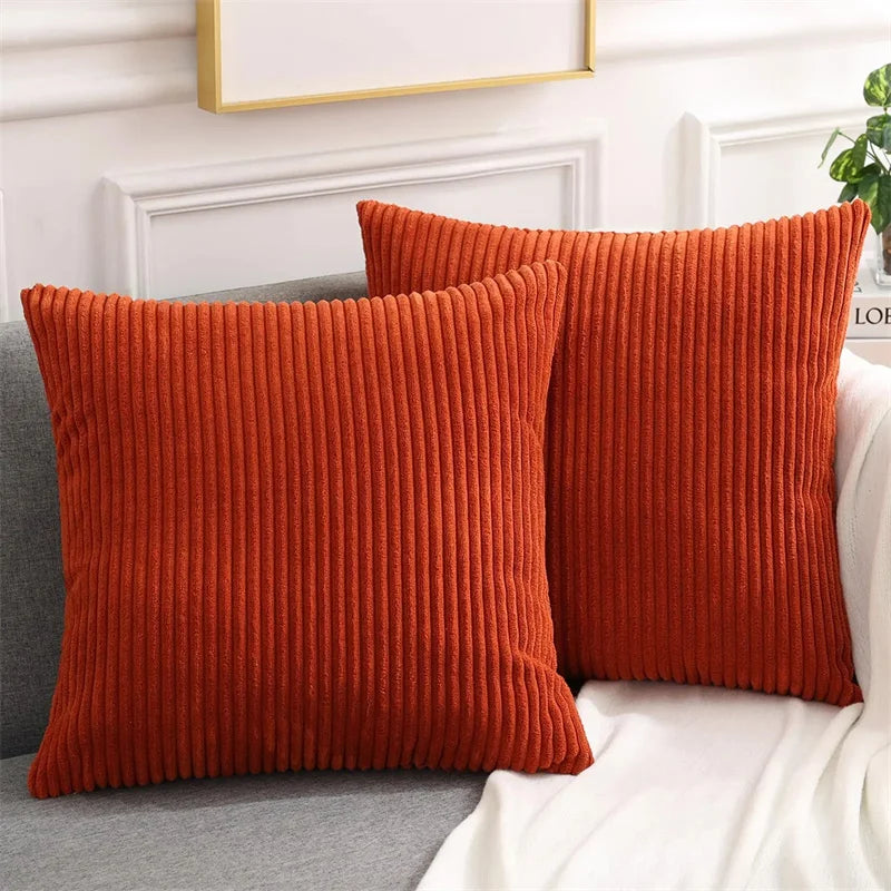 Axyaa Corduroy Pillow Cover 50x50cm Nordic Style Cushion Case for Home Decor
