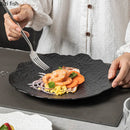 Axyaa Stone Pattern Flower Plate Set - Creative Tableware for Steak, Dessert, Salad
