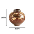 Axyaa Retro Red Ceramic Vase for Desk Decor and Flower Arrangement