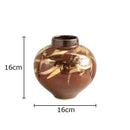 Axyaa Retro Red Ceramic Vase for Desk Decor and Flower Arrangement