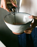 Axyaa Bamboo Hat Large Ceramic Noodle Soup Bowl Commercial Potluck Household Supply