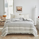 Bohemian Tassel Stripes Duvet Set by Axyaa - Queen Size Comforter Cover