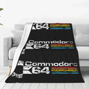 Axyaa Retro C64 Fleece Throw Blankets for Home Bedroom Geeks Nerd Lightweight Bedding
