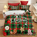 Axyaa Christmas Tree Snowflake Print Duvet Cover Set for Bedroom Decor