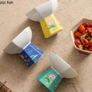 Axyaa Ceramic Hexagonal High Footed Bowl - Elegant Dessert & Snack Bowl