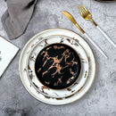 Axyaa Golden Marble Pattern Ceramic Plate - New Nordic Style Steak Plate