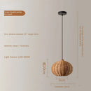 Rattan Retro Pendant Light by Axyaa - Hand-Woven Wooden Farmhouse Dining Light