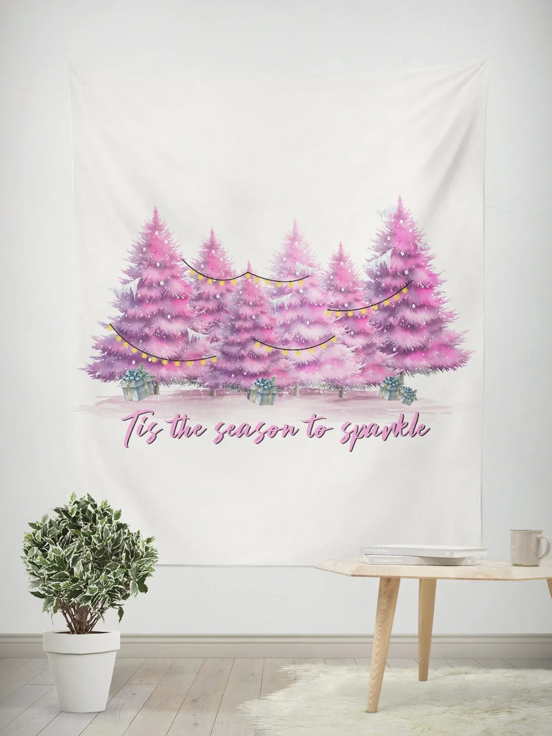 Axyaa Christmas Party Dwarf Tree Tapestry Background for Home Decor
