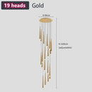 Axyaa Modern Black Long LED Pendant Lamps for Living Room & Restaurant