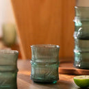 Axyaa Bamboo-Like Stackable Glass Cup Set of 1 (260ml) - Home Style Drinking Glasses