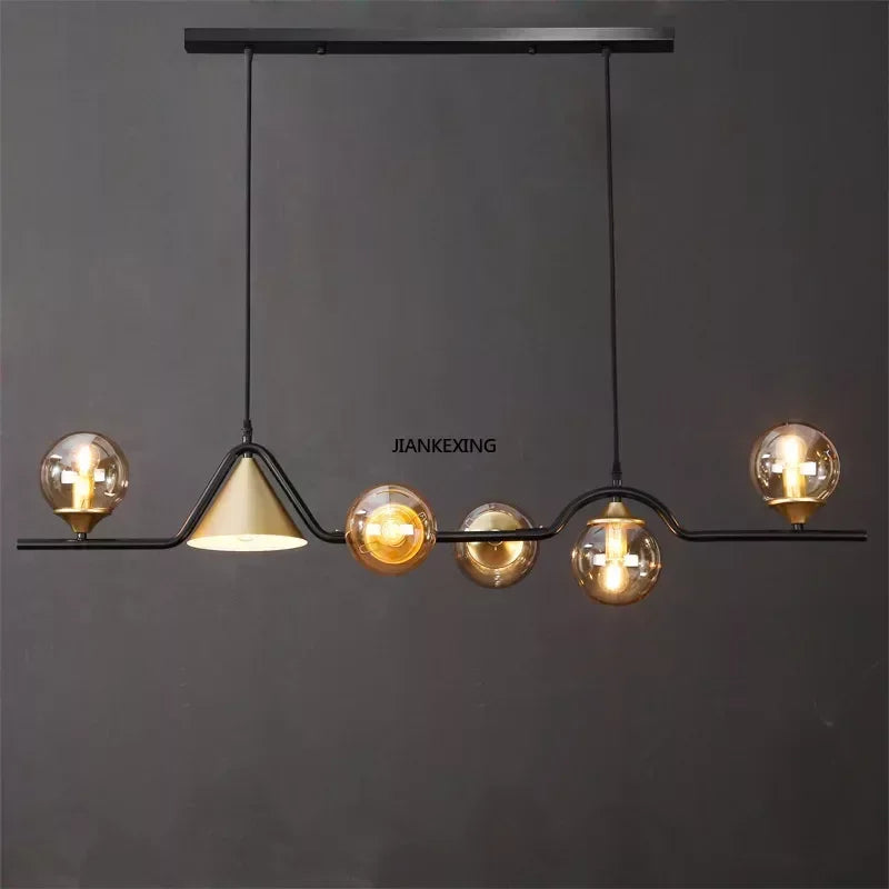 Modern Glass Ball LED Pendant Light for Kitchen Dining Room by Axyaa