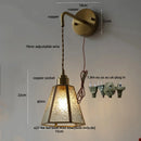 Axyaa Tiffany Glass LED Wall Light with Pull Chain Switch, Nordic Modern Design