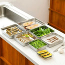 Axyaa Square Stainless Steel Food Storage Pan with Lid - Large Lunch Box Container
