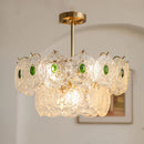 Emerald Green Glass Chandelier for Bedroom and Living Room by Axyaa