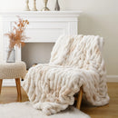Axyaa Luxe Dual Sided Plush Faux Rabbit Fleece Throw Blanket
