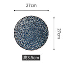 Axyaa Stone Pattern Steak Plate - High-End Ceramic Creative Dessert & Flat Plate for Fine Dining