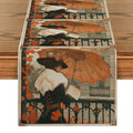 Autumn Maple Leaf Table Runner by Axyaa: Retro Home Dining Decor