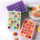 Axyaa Silicone Ice Cube Tray - 24 Grid Small Square Mold for Ice Maker