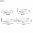 Axyaa Rock Texture Fish Oval Plate Set Molecular Cuisine Tableware